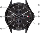 Tommy Hilfiger Shawn Quartz Black Dial Black Steel Strap Watch for Men - 1791611 Authentic Buy Shop Now