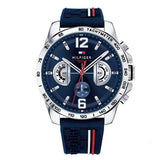 Tommy Hilfiger Decker Blue Dial Blue Rubber Strap Watch for Men - 1791476 Authentic Buy Shop Now
