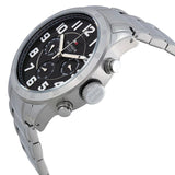 Tommy Hilfiger Trent Chronograph Black Dial Silver Steel Strap Watch for Men - 1791054 Authentic Buy Shop Now