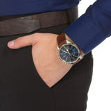 Tommy Hilfiger Deacan Blue Dial Brown Leather Strap Watch for Men - 1791549 Authentic Buy Shop Now