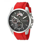 Tommy Hilfiger Decker Quartz Black Dial Red Rubber Strap Watch for Men - 1791351 Authentic Buy Shop Now