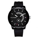 Tommy Hilfiger Denim Quartz Black Dial Black Rubber Strap Watch for Men - 1791483 Authentic Buy Shop Now