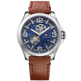 Tommy Hilfiger Bruce Analog Blue Dial Brown Leather Strap Watch for Men - 1791278 Authentic Buy Shop Now