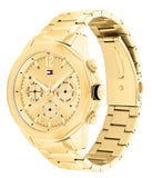 Tommy Hilfiger Lars Chronograph Gold Dial Gold Steel Strap Watch For Men - 1792060 Authentic Buy Shop Now