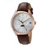 Tommy Hilfiger Oliver Chronograph White Dial Brown Leather Strap Watch for Men - 1791306 Authentic Buy Shop Now