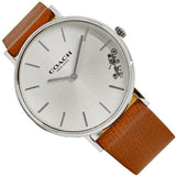 Coach Perry Silver Dial Brown Leather Strap Watch for Women - 14503120 Authentic Buy Shop Now