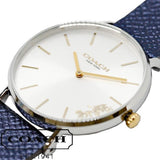 Coach Perry White Dial Blue Leather Strap Watch for Women - 14503156 Authentic Buy Shop Now