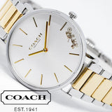 Coach Perry Silver Dial Two Tone Steel Strap Watch for Women - 14503347 Authentic Buy Shop Now