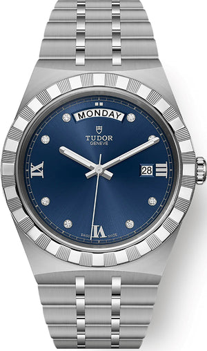 Tudor Royal Automatic Diamonds Blue Dial Silver Steel Strap Watch for Men - M28600-0006 Authentic Buy Shop Now