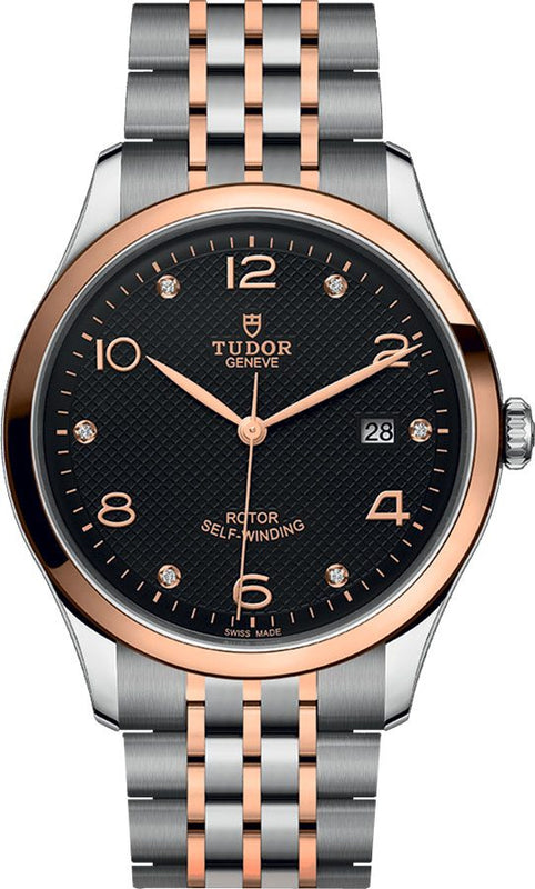 Tudor 1926 Automatic Diamonds Black Dial Two Tone Steel Strap Watch for Men - M91651-0004 Authentic Buy Shop Now