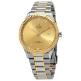 Tudor Style Automatic Diamonds Gold Dial Two Tone Steel Strap Watch for Men - M12713-0007 Authentic Buy Shop Now