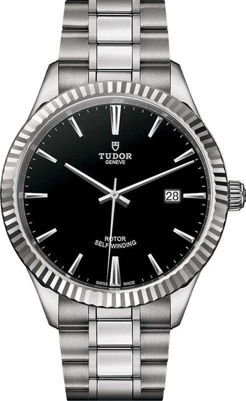 Tudor Style Automatic Black Dial Silver Steel Strap Watch for Men - M12710-0003 Authentic Buy Shop Now