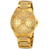 Guess Frontier Diamonds Gold Dial Gold Steel Strap Watch For Women - W1156L2 Authentic Buy Shop Now
