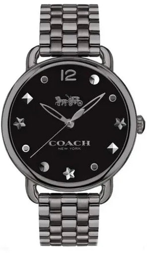 Coach Delancey Black Dial Black Steel Strap Watch For Women - 14502812 Authentic Buy Shop Now