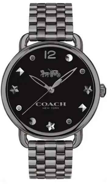 Coach Delancey Black Dial Black Steel Strap Watch For Women - 14502812 Authentic Buy Shop Now