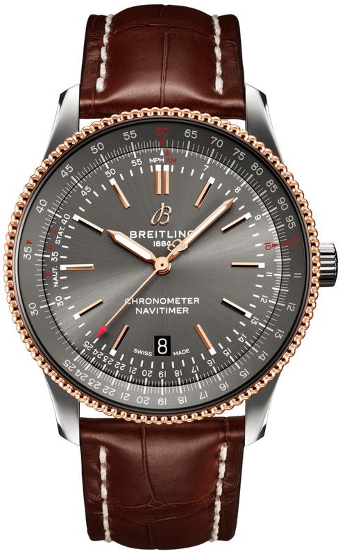Breitling Navitimer Automatic 41 Grey Dial Brown Leather Strap Watch for Men - U17326121M1P1 Authentic Buy Shop Now
