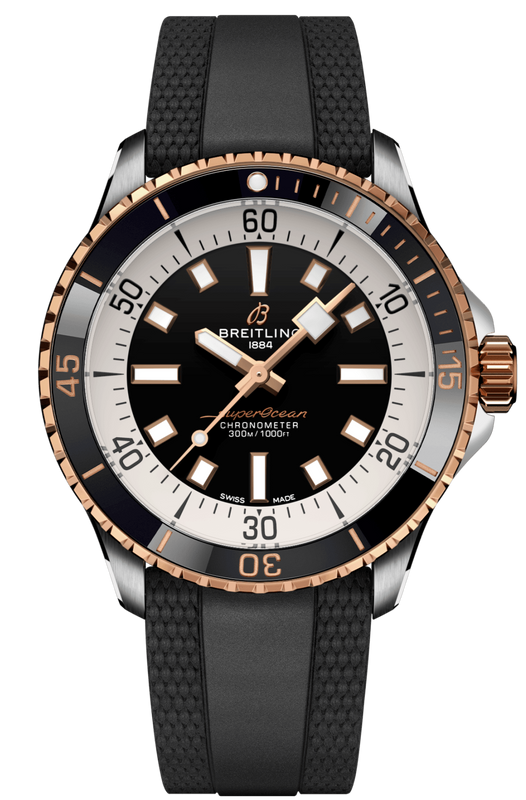 Breitling Superocean Automatic 42 Black Dial Black Rubber Strap Watch for Men - U17375211B1S1 Authentic Buy Shop Now