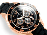 Marc Jacobs Rock Chronograph Black Dial Black Silicone Strap Watch for Women - MBM2553 Authentic Buy Shop Now