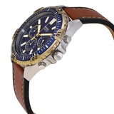 Fossil Garrett Chronograph Blue Dial Brown Leather Strap Watch for Men - FS5625 Authentic Buy Shop Now