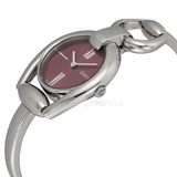 Gucci Horsebit Quartz Red Dial Silver Steel Strap Watch For Women - YA139502 Authentic Buy Shop Now