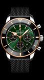 Breitling Superocean Heritage B01 Chronograph 44 Limited Edition Green Dial Black Mesh Bracelet Watch for Women - UB01622A1L1S1 Authentic Buy Shop Now