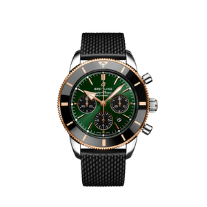 Breitling Superocean Heritage B01 Chronograph 44 Limited Edition Green Dial Black Mesh Bracelet Watch for Women - UB01622A1L1S1 Authentic Buy Shop Now