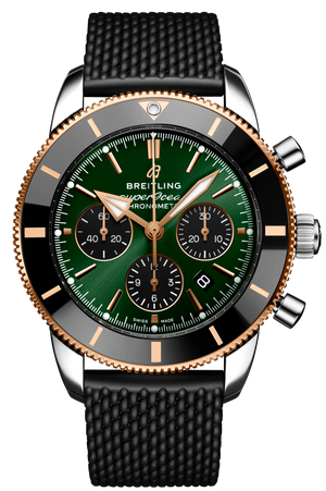 Breitling Superocean Heritage B01 Chronograph 44 Limited Edition Green Dial Black Mesh Bracelet Watch for Women - UB01622A1L1S1 Authentic Buy Shop Now