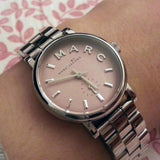 Marc Jacobs Baker Pink Dial Silver Steel Strap Watch for Women - MBM3283 Authentic Buy Shop Now
