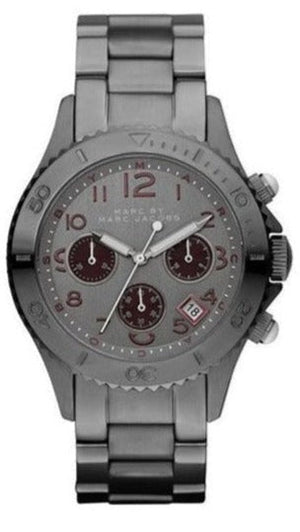 Marc Jacobs Rock Chronograph Gunmetal Grey Dial Grey Steel Strap Watch for Men - MBM3160 Authentic Buy Shop Now