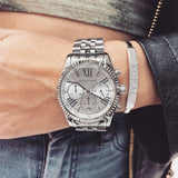 Michael Kors Lexington Silver Dial Silver Steel Strap Watch for Women - MK5555 Authentic Buy Shop Now