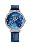 Swarovski Passage Moon Phase Blue Dial Blue Leather Strap Watch for Women - 5613320 Authentic Buy Shop Now