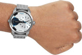 Diesel Mini Daddy Dual Time Silver Dial Stainless Steel Watch For Men - DZ7305 Authentic Buy Shop Now