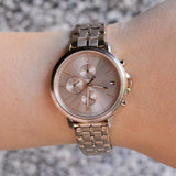 Tommy Hilfiger Madison Chronograph Quartz Rose Gold Dial Rose Gold Steel Strap Watch For Women - 1782190 Authentic Buy Shop Now