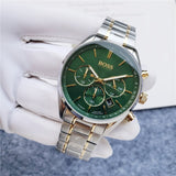 Hugo Boss Champion Chronograph Green Dial Two Tone Steel Strap Watch for Men - 1513878 Authentic Buy Shop Now