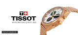 Tissot T Classic PR 100 Chronograph Silver Dial Rose Gold Mesh Bracelet Watch For Men - T101.417.33.031.01 Authentic Buy Shop Now