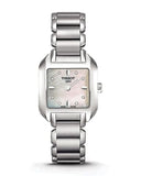 Tissot T Wave Diamonds Mother of Pearl Dial Silver Steel Strap Watch for Women - T02.1.285.74 Authentic Buy Shop Now