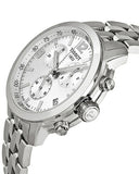 Tissot PRC 200 Chronograph Quartz Silver Dial Silver Steel Strap Watch For Men - T055.417.11.037.00 Authentic Buy Shop Now