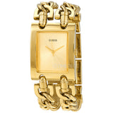 Guess Mod Heavy Metal Gold Dial Gold Steel Strap Watch For Women - W1117L2 Authentic Buy Shop Now