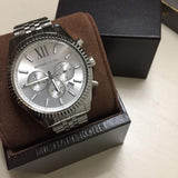 Michael Kors Lexington Silver Dial Silver Steel Strap Watch for Men - MK8405 Authentic Buy Shop Now
