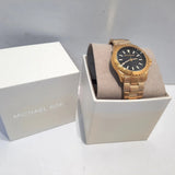 Michael Kors Everest Three-Hand Black Dial Gold Steel Strap Watch For Men - MK9078 Authentic Buy Shop Now