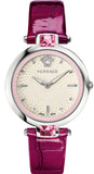 Versace Olympo Crystal Gleam White Dial Purple Leather Strap Watch for Women - VAN010016 Authentic Buy Shop Now