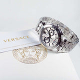 Versace Aion Chronograph White Dial Silver Steel Strap Watch for Men - VBR040017 Authentic Buy Shop Now