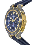 Versace V Extreme Chronograph Blue & Gold Tone Dial Blue Rubber Strap Watch for Men - VCN010017 Authentic Buy Shop Now