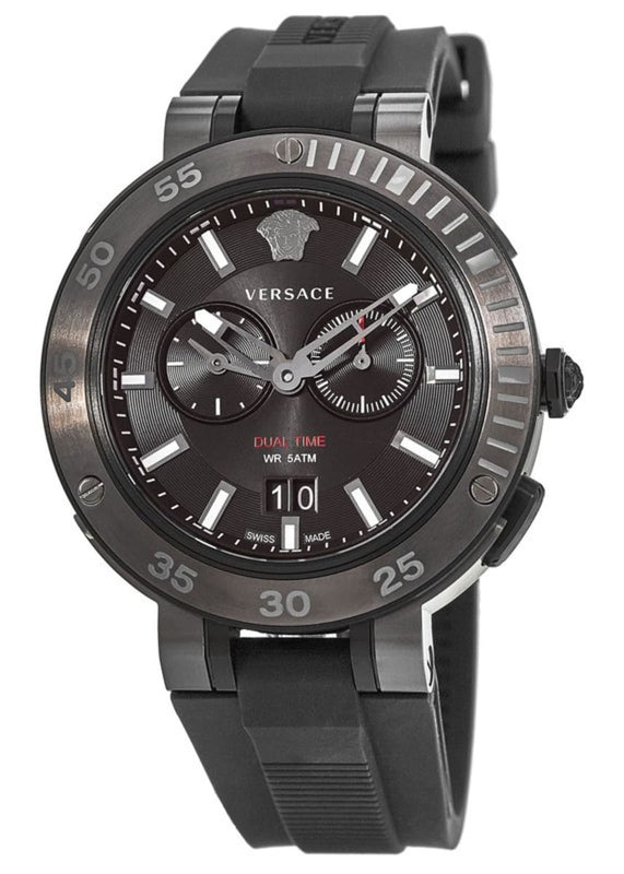 Versace V Extreme Chronograph Black Tone Dial Black Rubber Strap Watch for Men - VCN020017 Authentic Buy Shop Now
