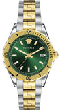 Versace Hellenyium Quartz Green Dial Two Tone Steel Strap Watch For Men - VE3A00720 Authentic Buy Shop Now