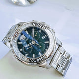 Versace Greca Action Chronograph Quartz Green Dial Silver Steel Strap Watch for Men - VE3J00422 Authentic Buy Shop Now