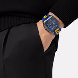 Versace Iconic Dominus Chronograph Blue Dial Blue Rubber Strap Watch For Men - VE6H00323 Authentic Buy Shop Now