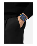 Versace Iconic Dominus Chronograph Blue Dial Blue Rubber Strap Watch For Men - VE6H00323 Authentic Buy Shop Now