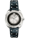 Versace Shadov Quartz Silver Dial Black Snake Leather Strap Watch for Women - VEBM00118 Authentic Buy Shop Now