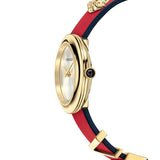 Versace V-Flare Quartz Silver Dial Red Leather Strap Watch for Women - VEBN00418 Authentic Buy Shop Now